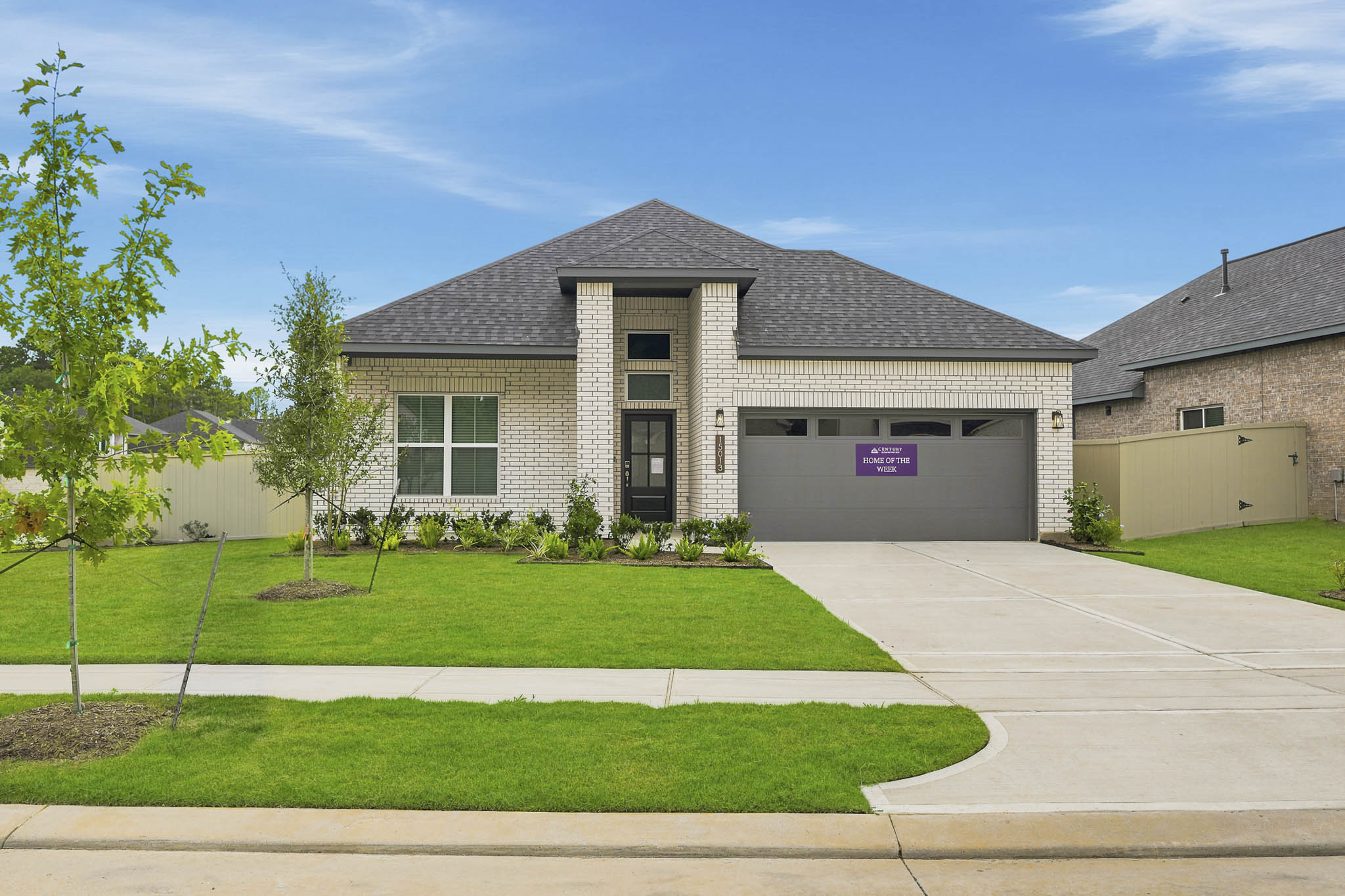 A house with a garage.