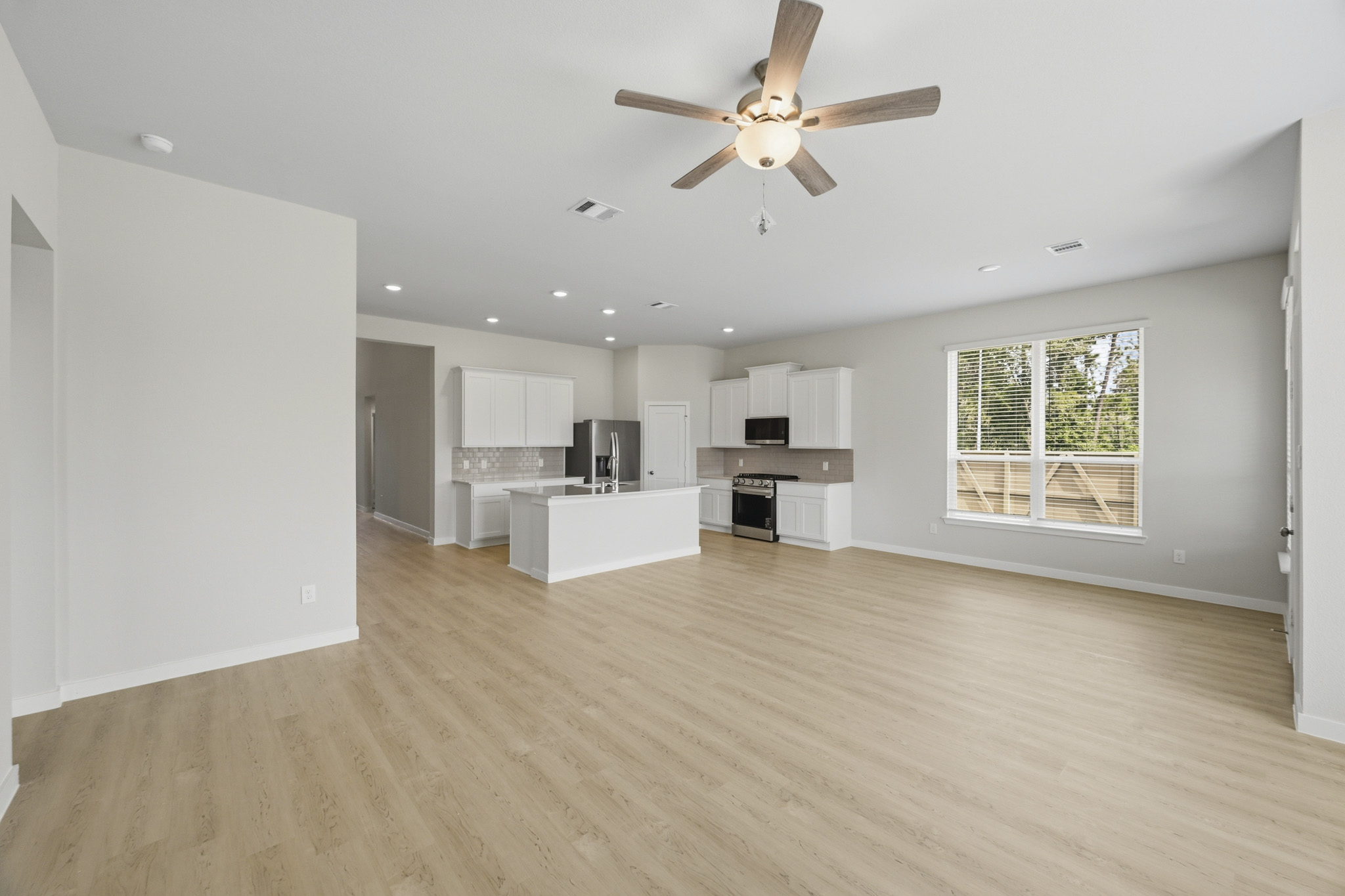 A large empty living room.