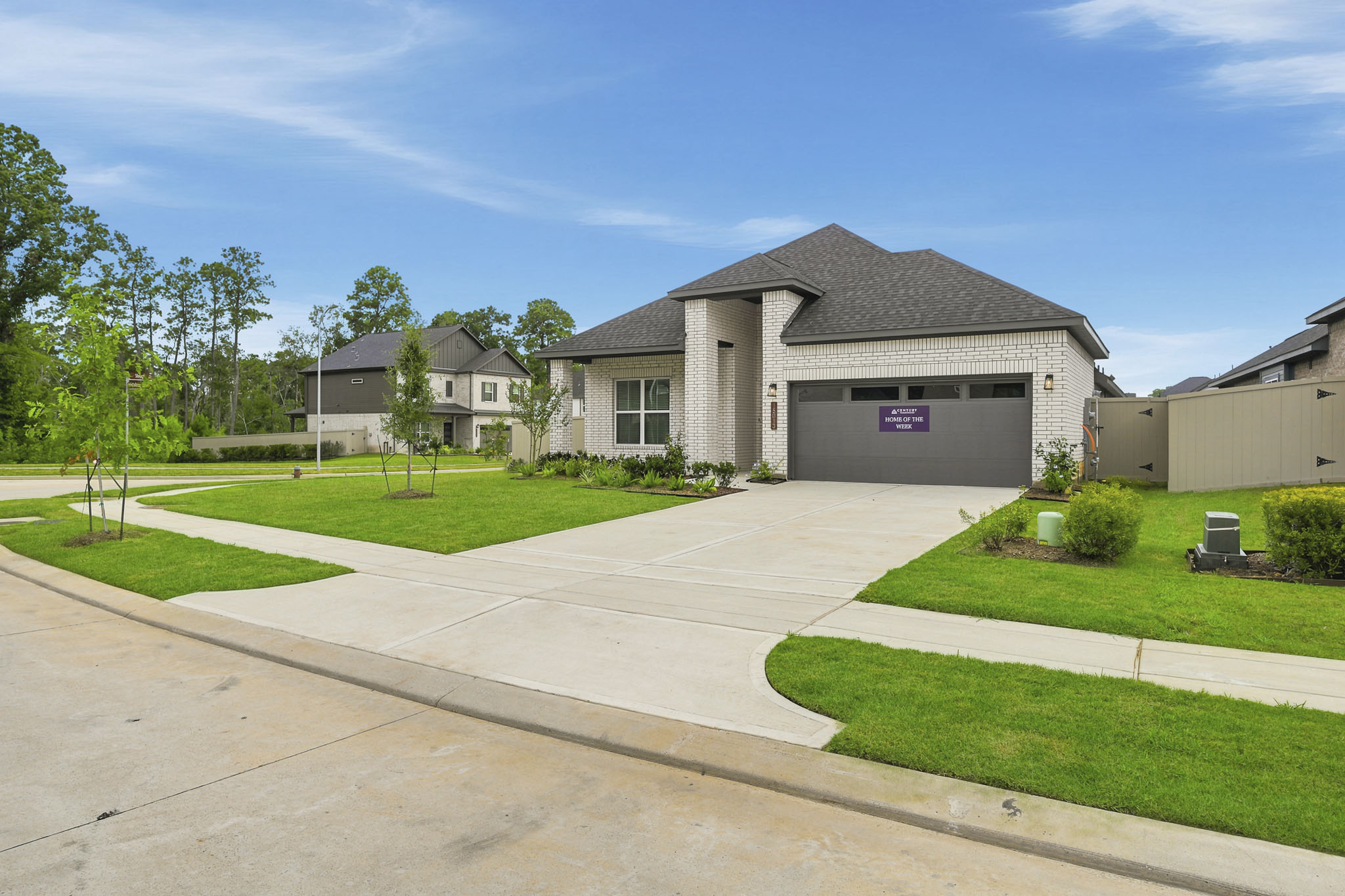 A house with a driveway.