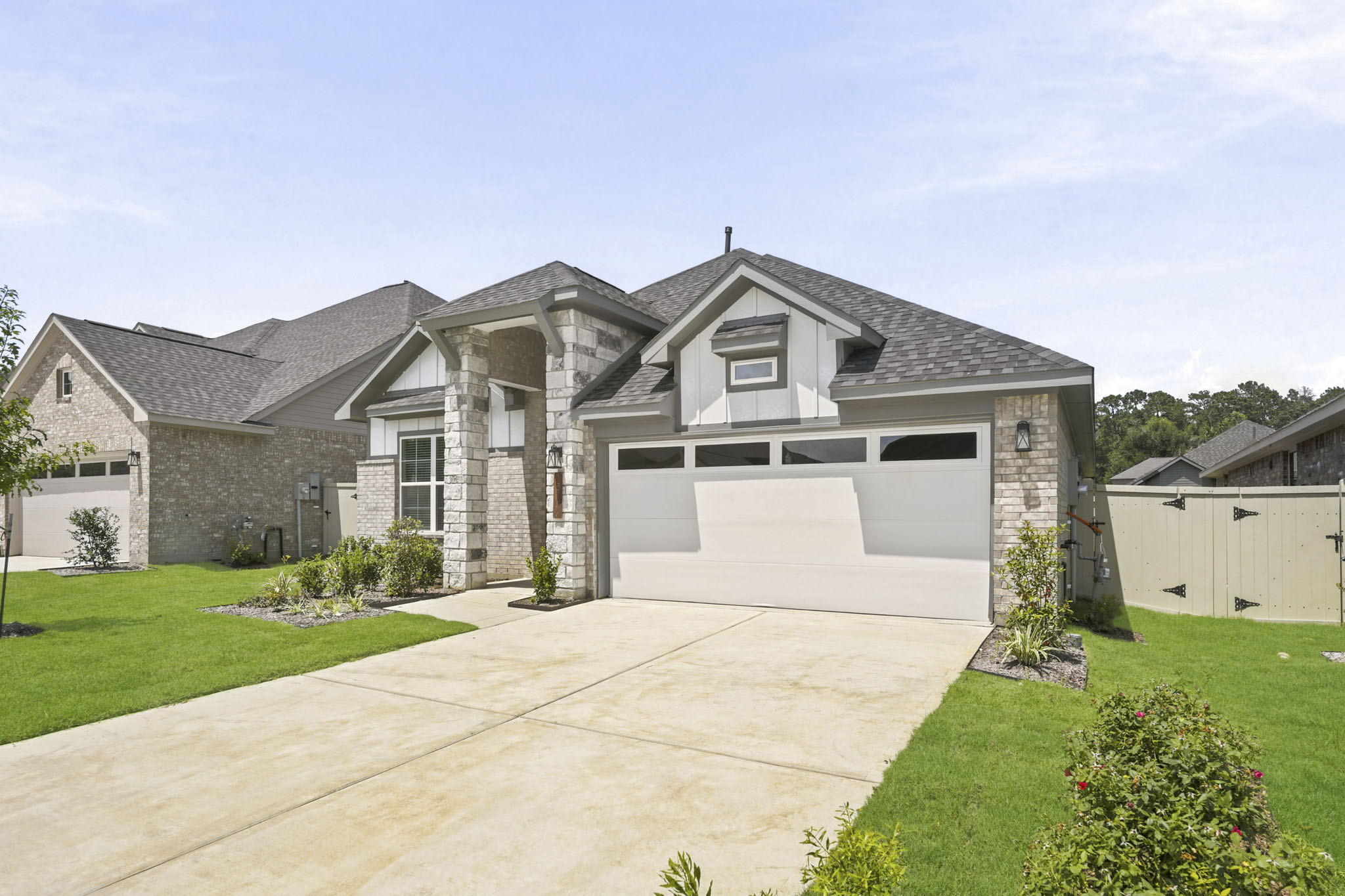 A house with a driveway.