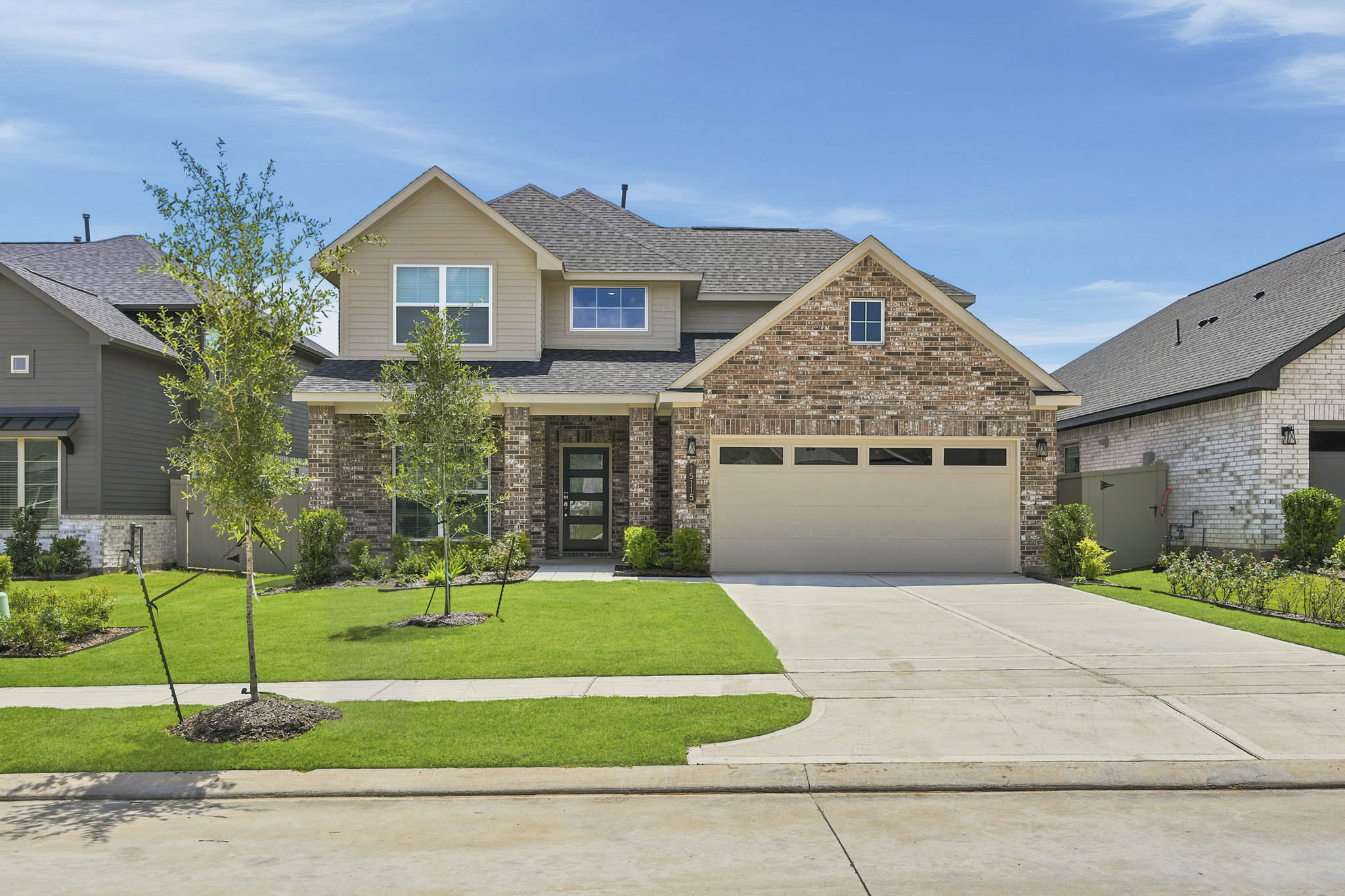 A house with a driveway.
