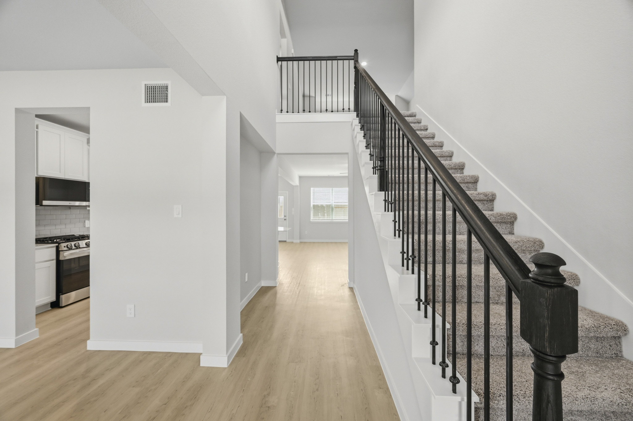 A staircase in a house.