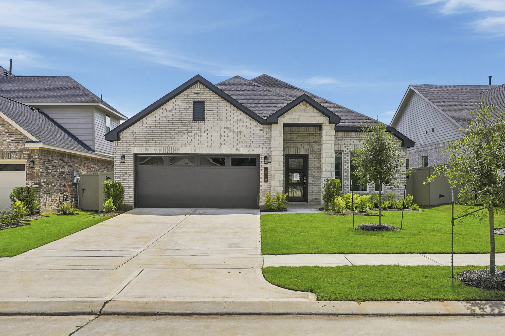 A house with a driveway.