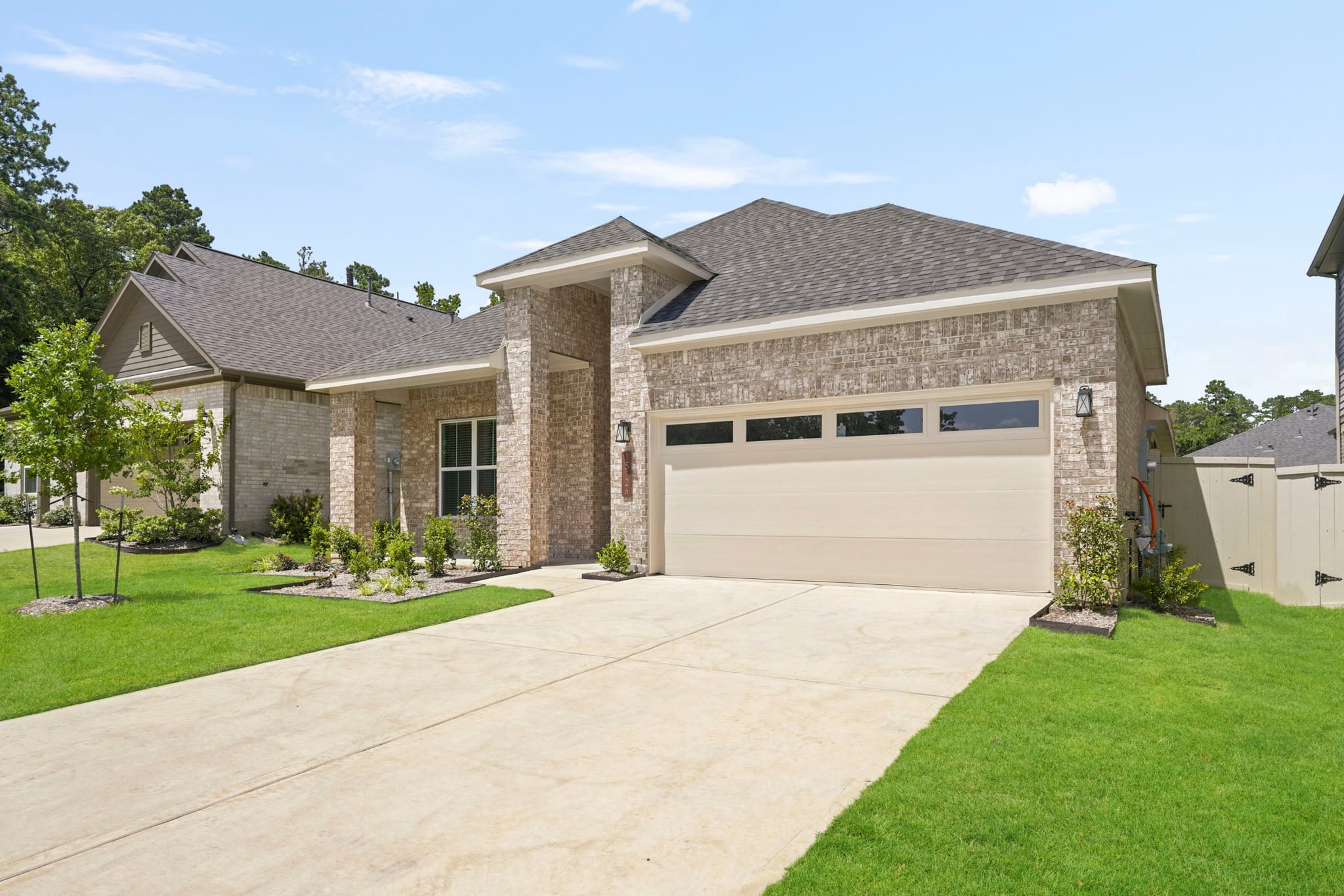 A house with a garage.