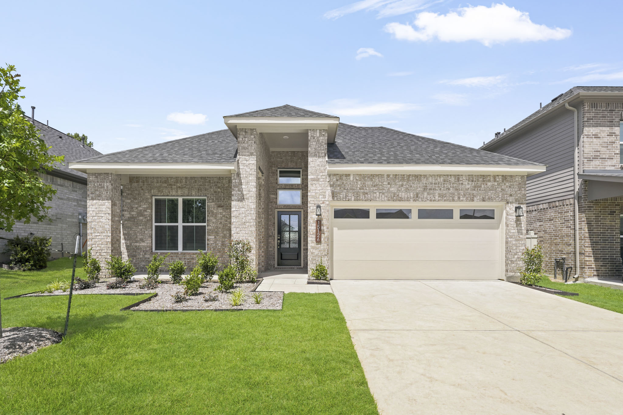A house with a driveway.