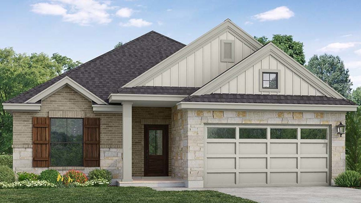 A house with a garage.