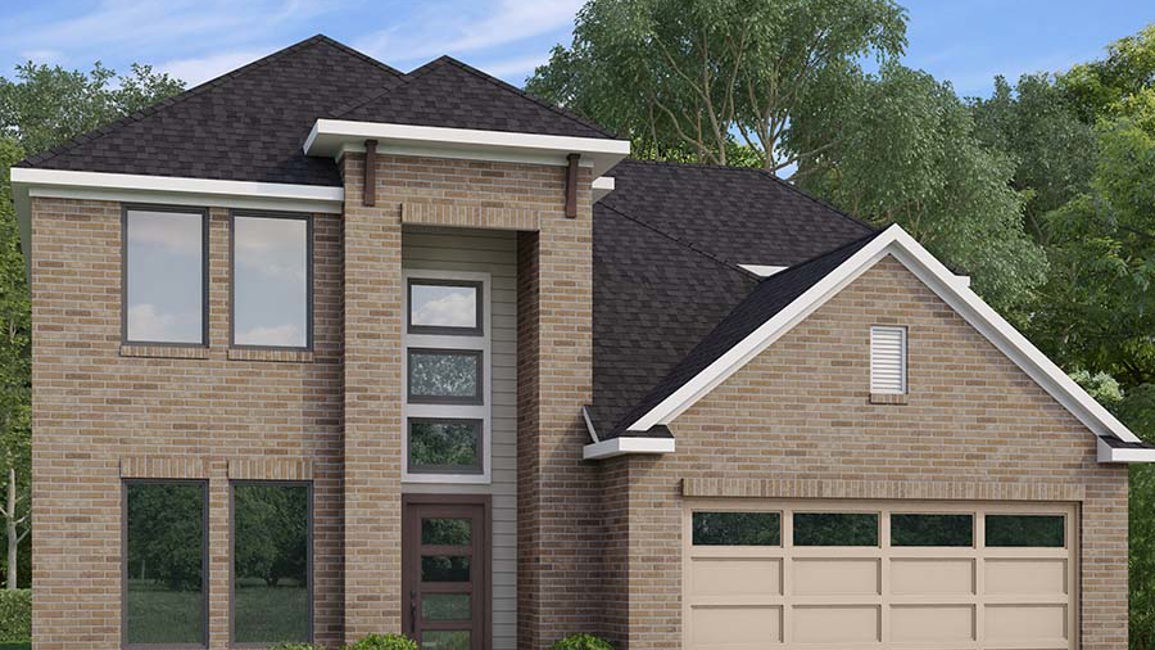 A house with a garage.