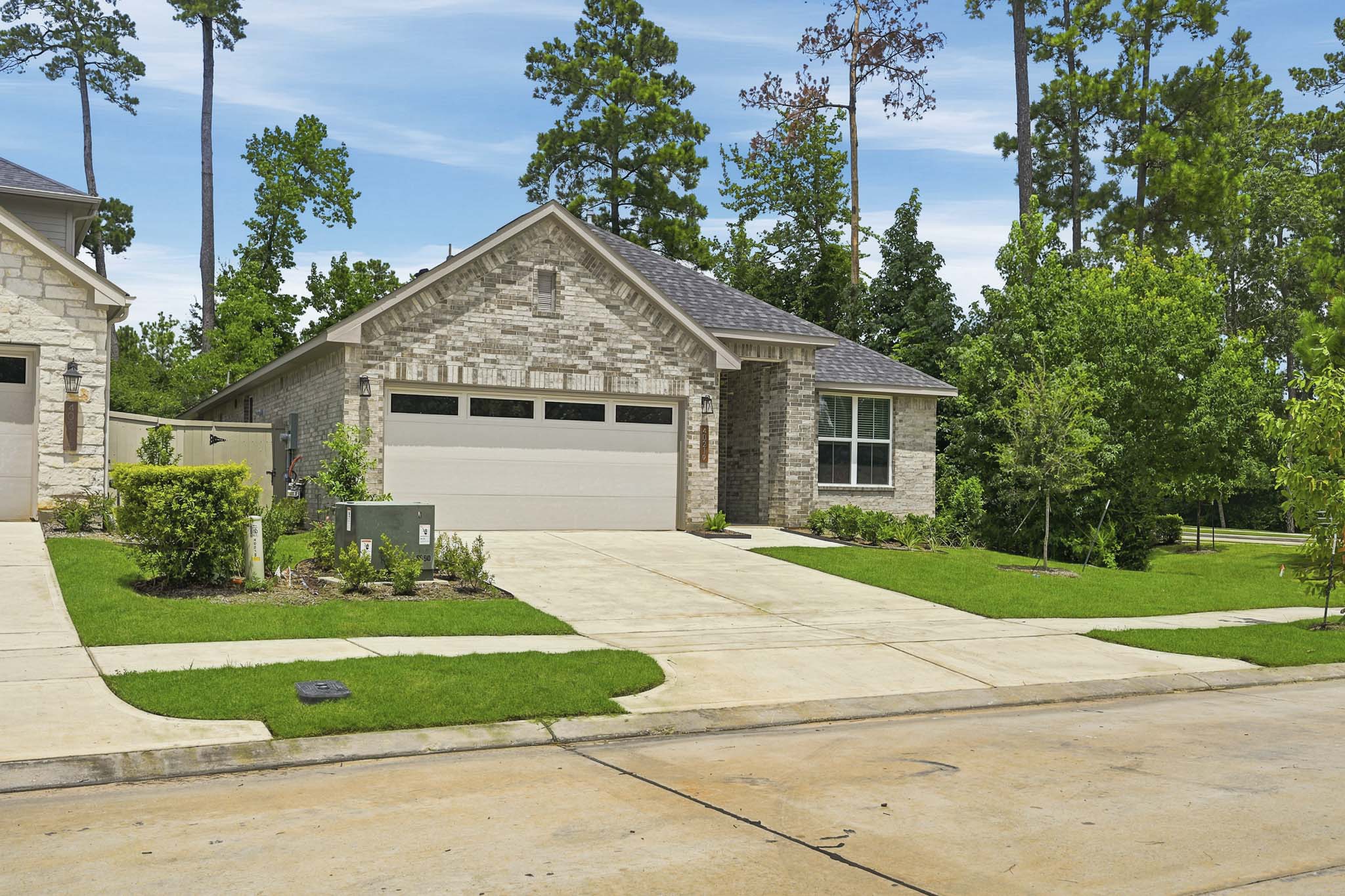 A house with a garage.