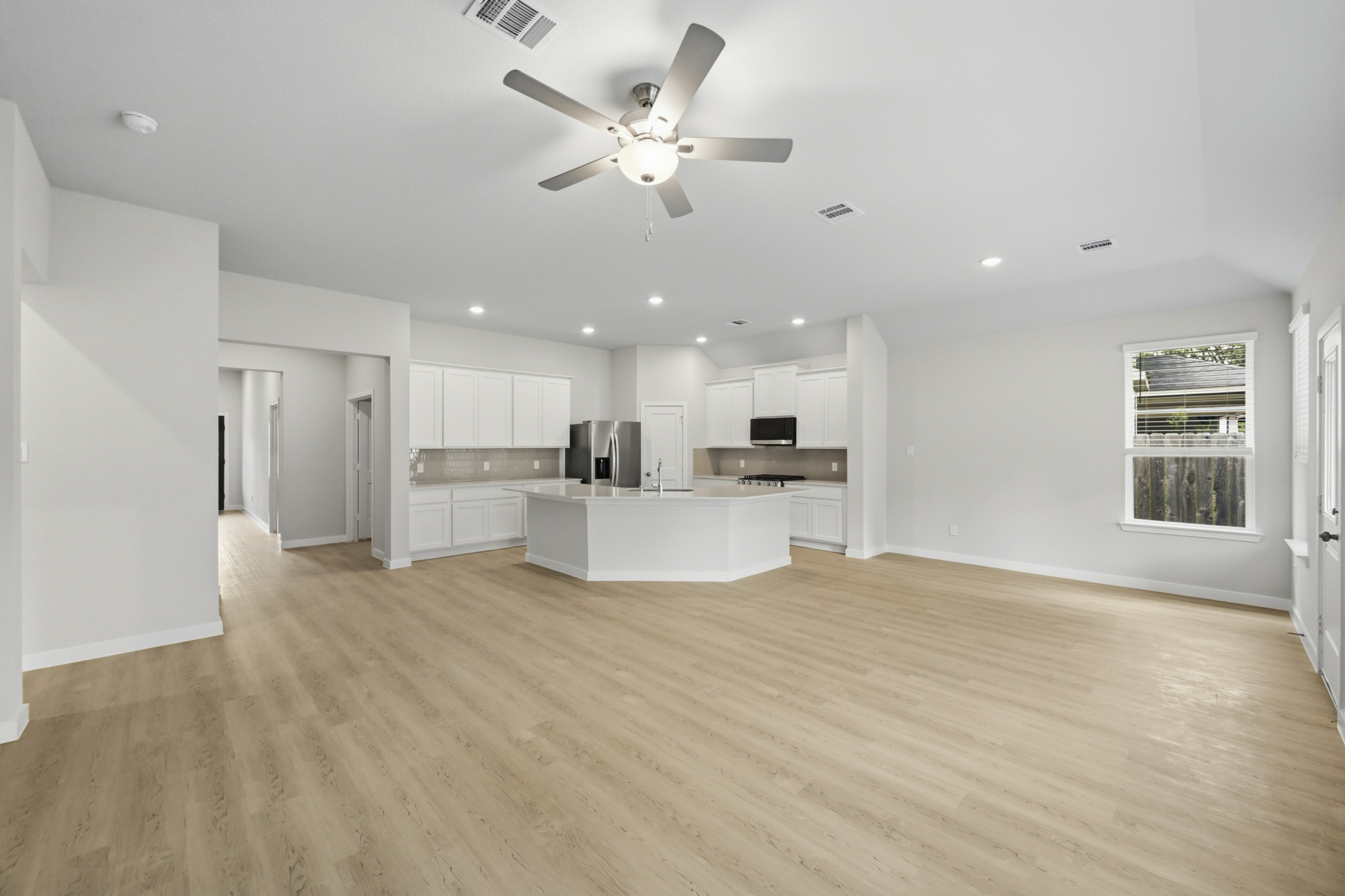 A large empty kitchen.