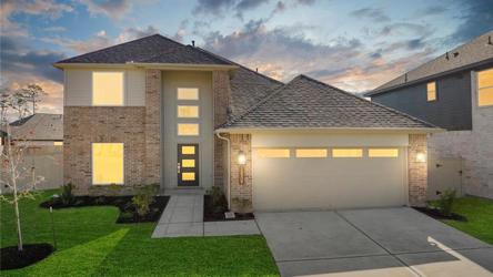 A house with a garage.