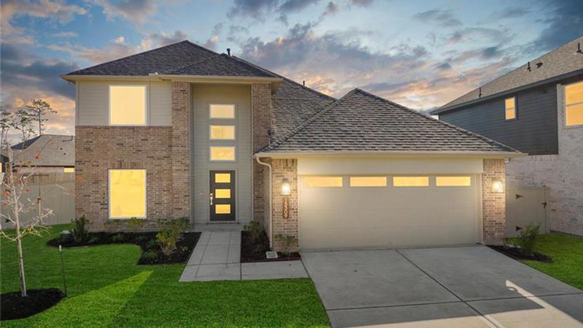 A house with a garage.