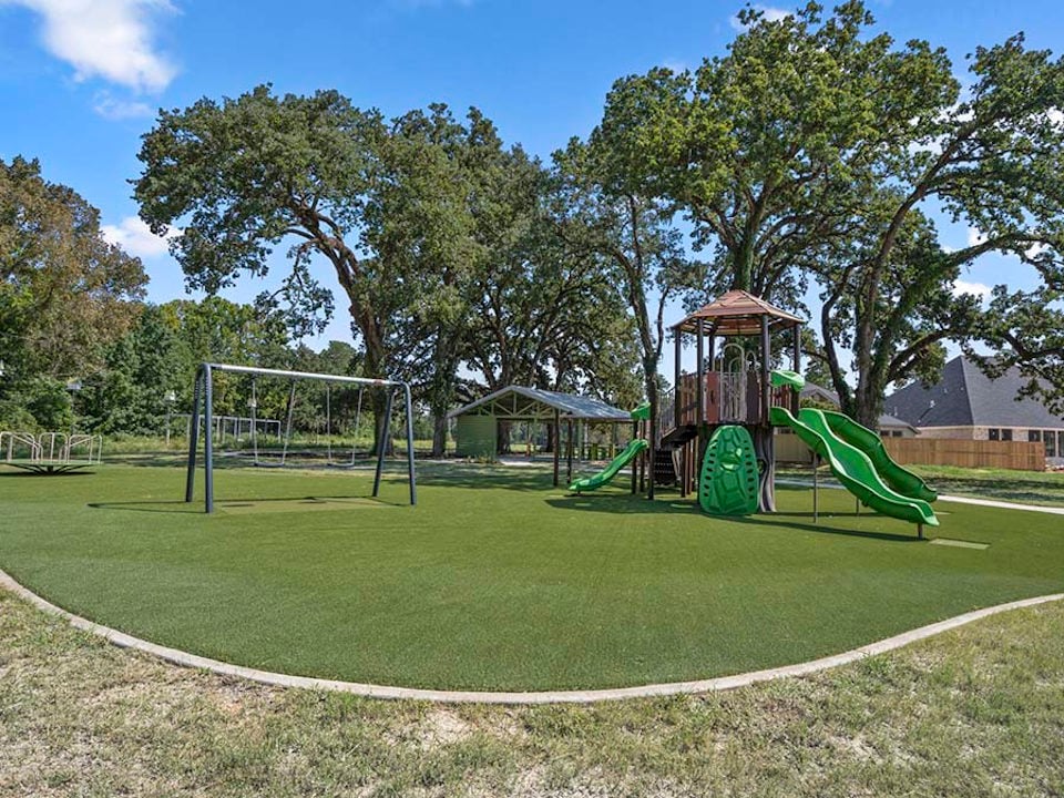 A playground with a slide.