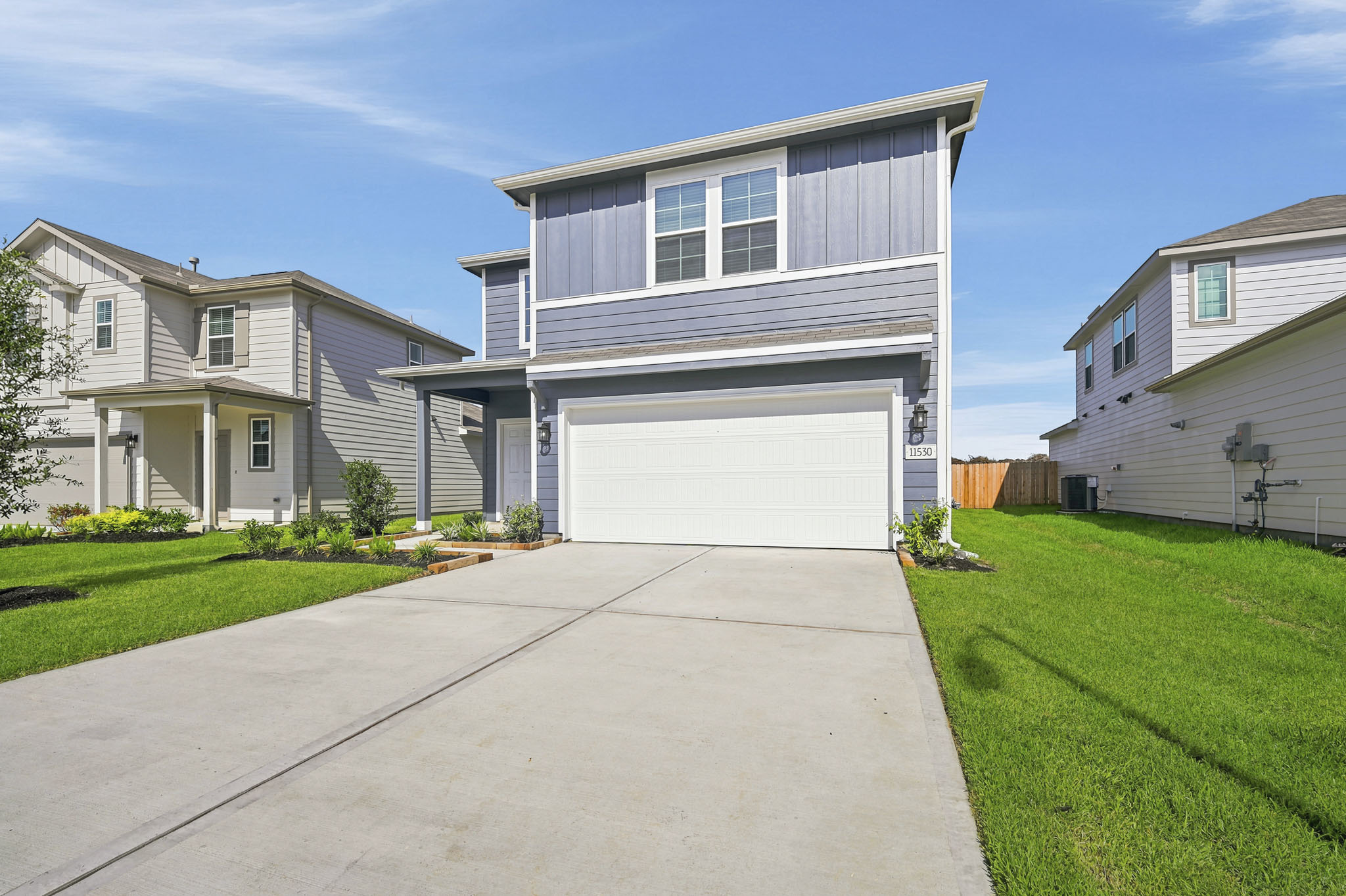 A house with a garage.