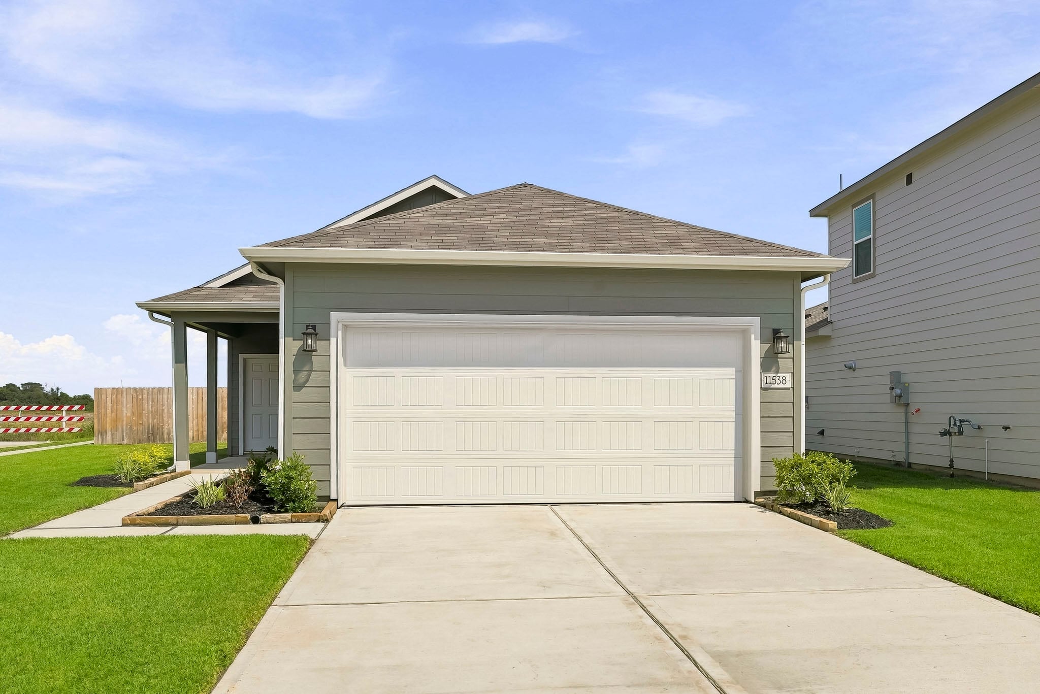A garage with a garage.