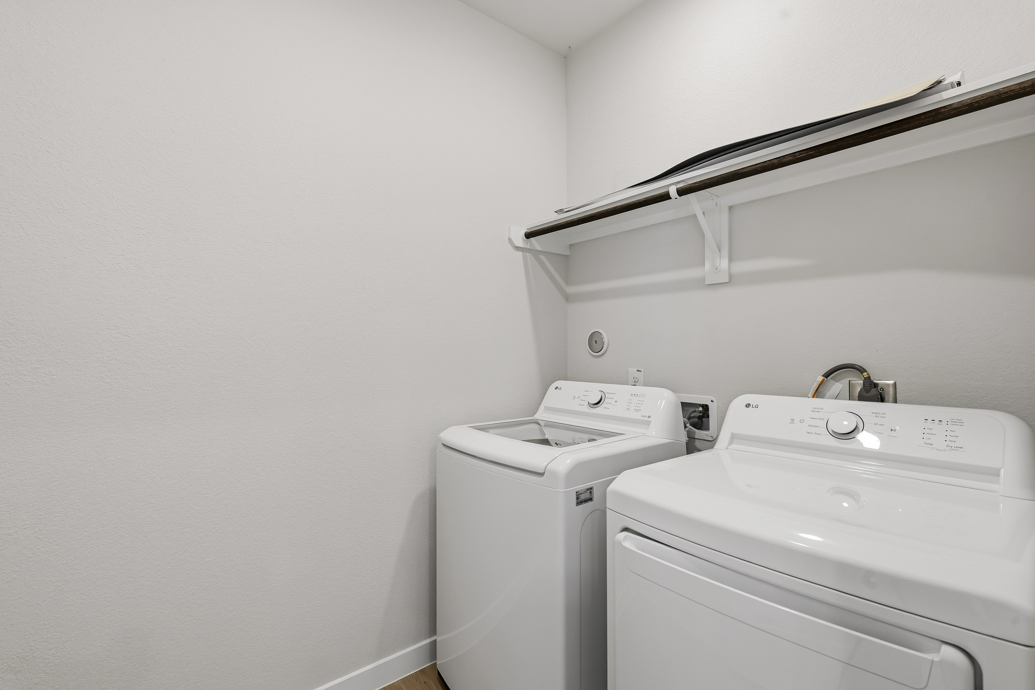 A washing machine and dryer.