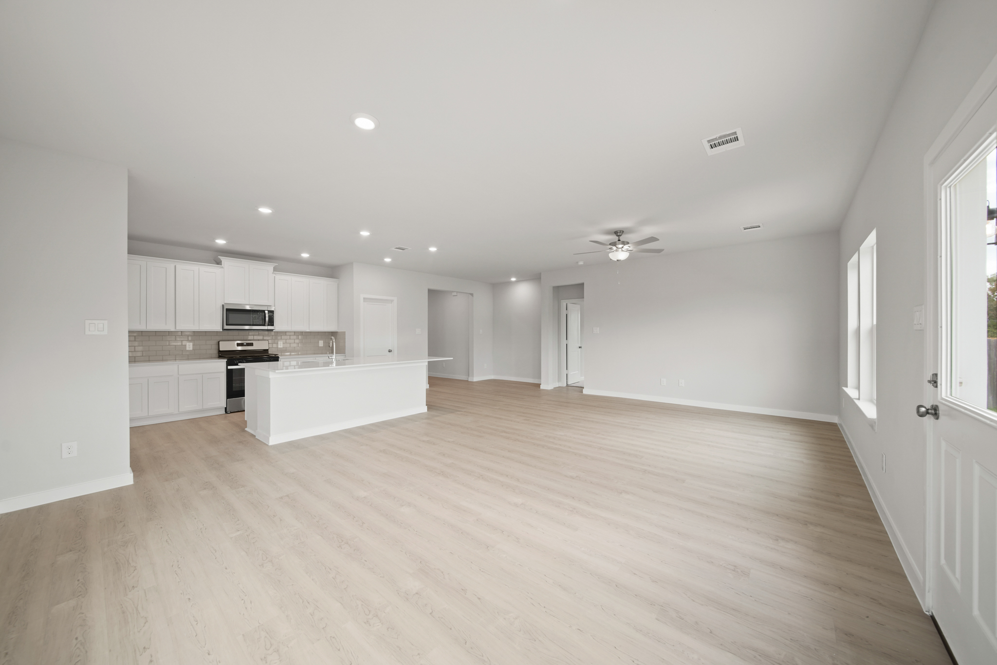 A large empty kitchen.