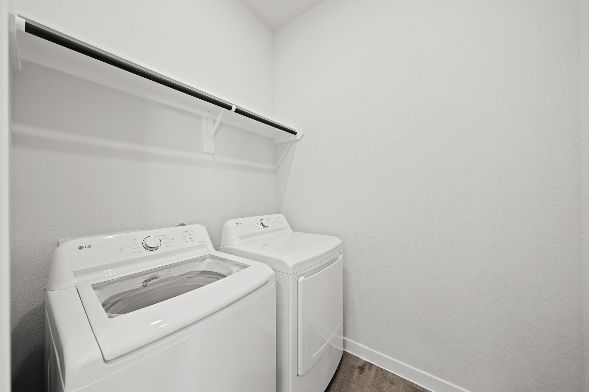 A washing machine and dryer.