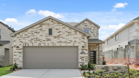 A building with a garage.