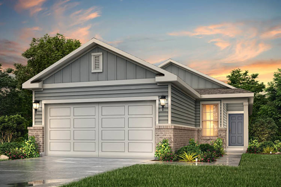 A house with a garage.