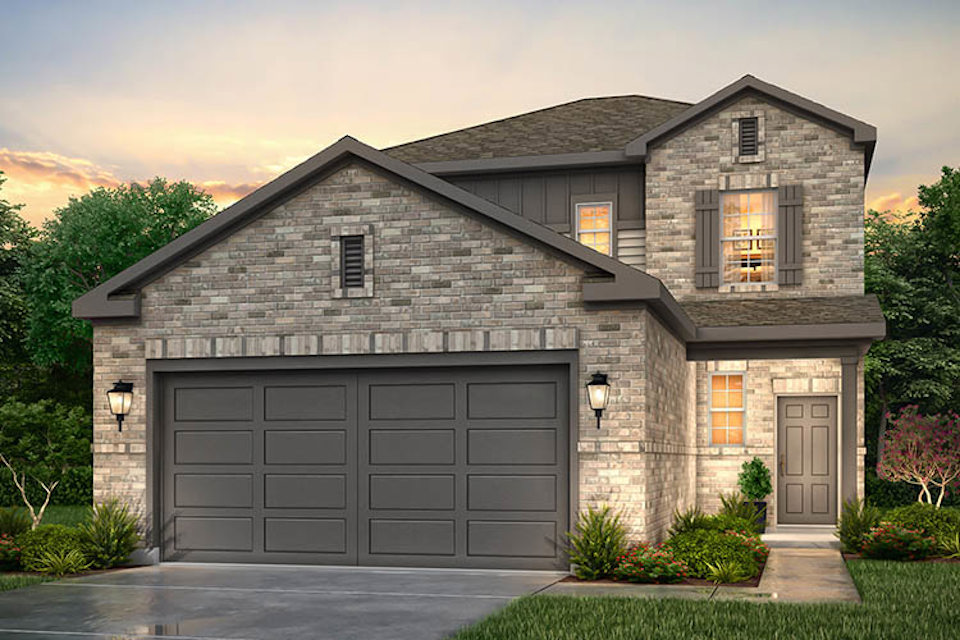 A house with a garage.