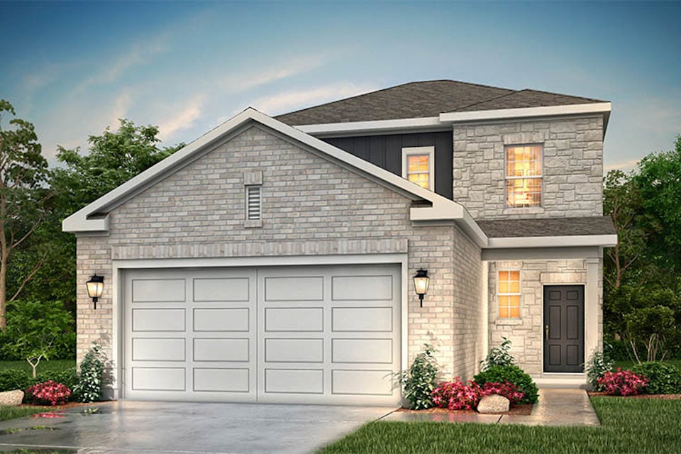 A house with a garage.