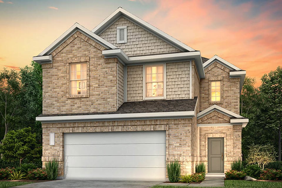 A house with a garage.