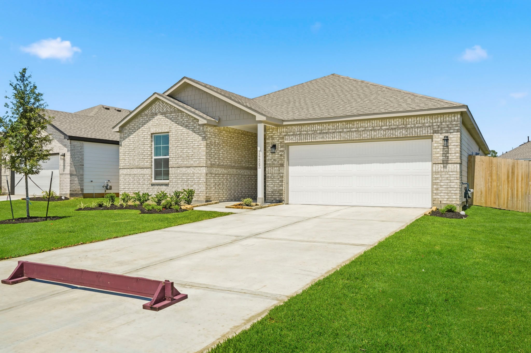 A house with a garage.