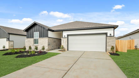 A house with a garage.