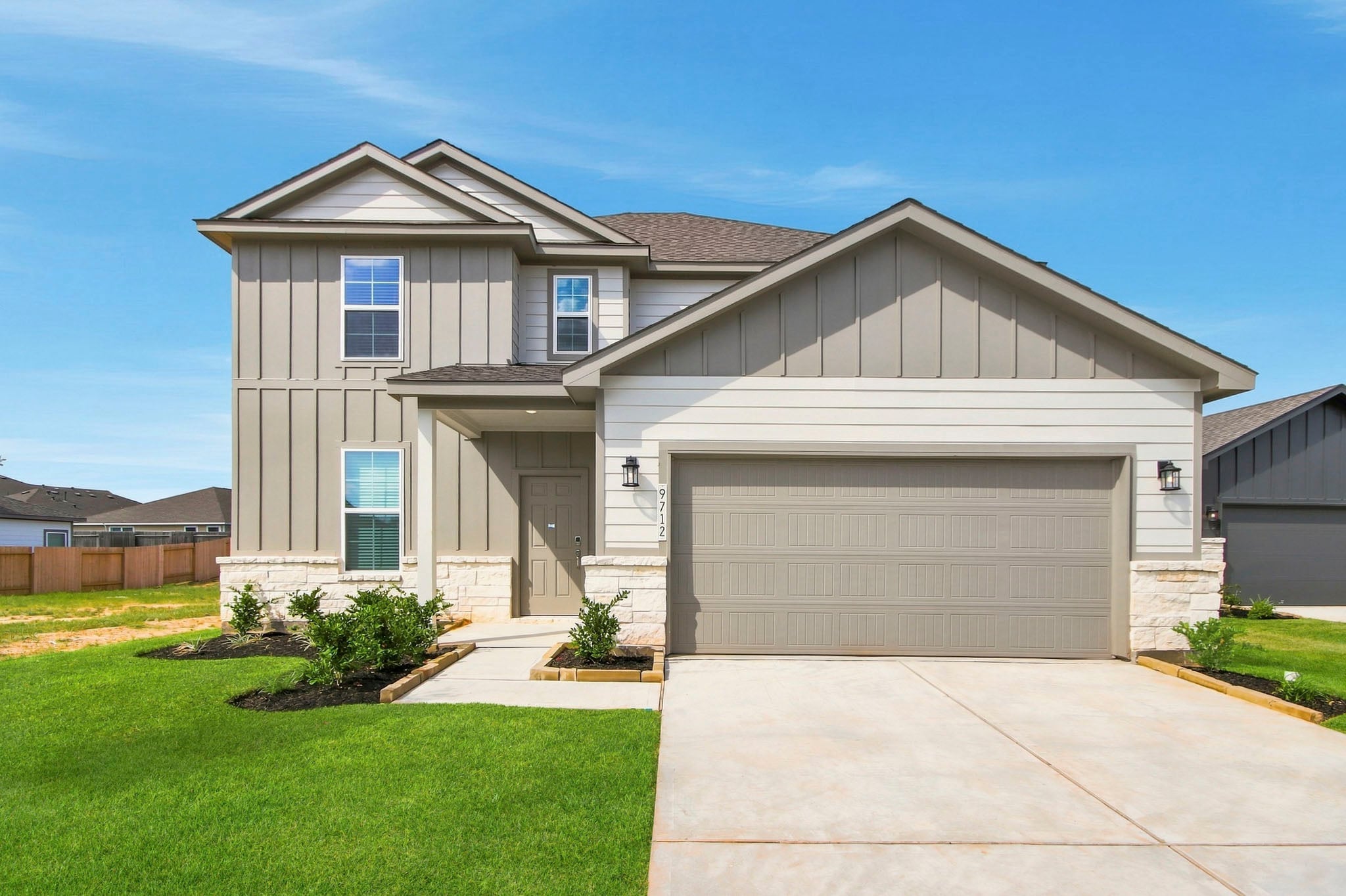 A house with a garage.