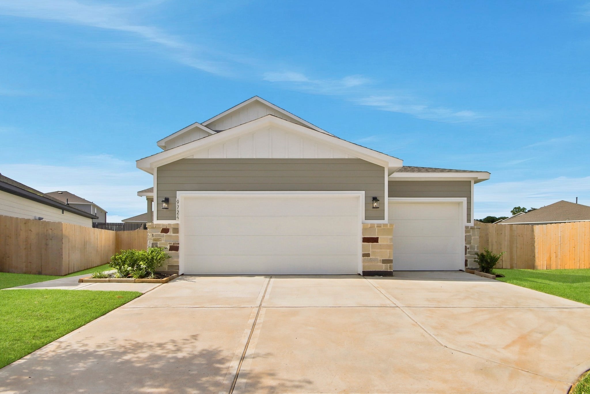 A garage with a garage.