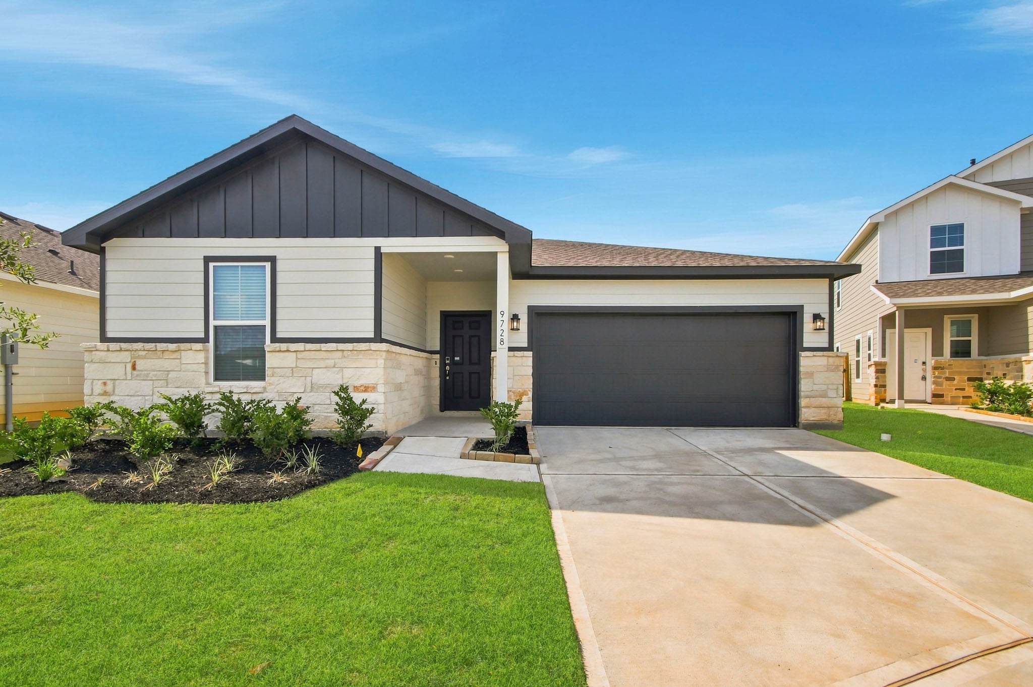 A house with a driveway.