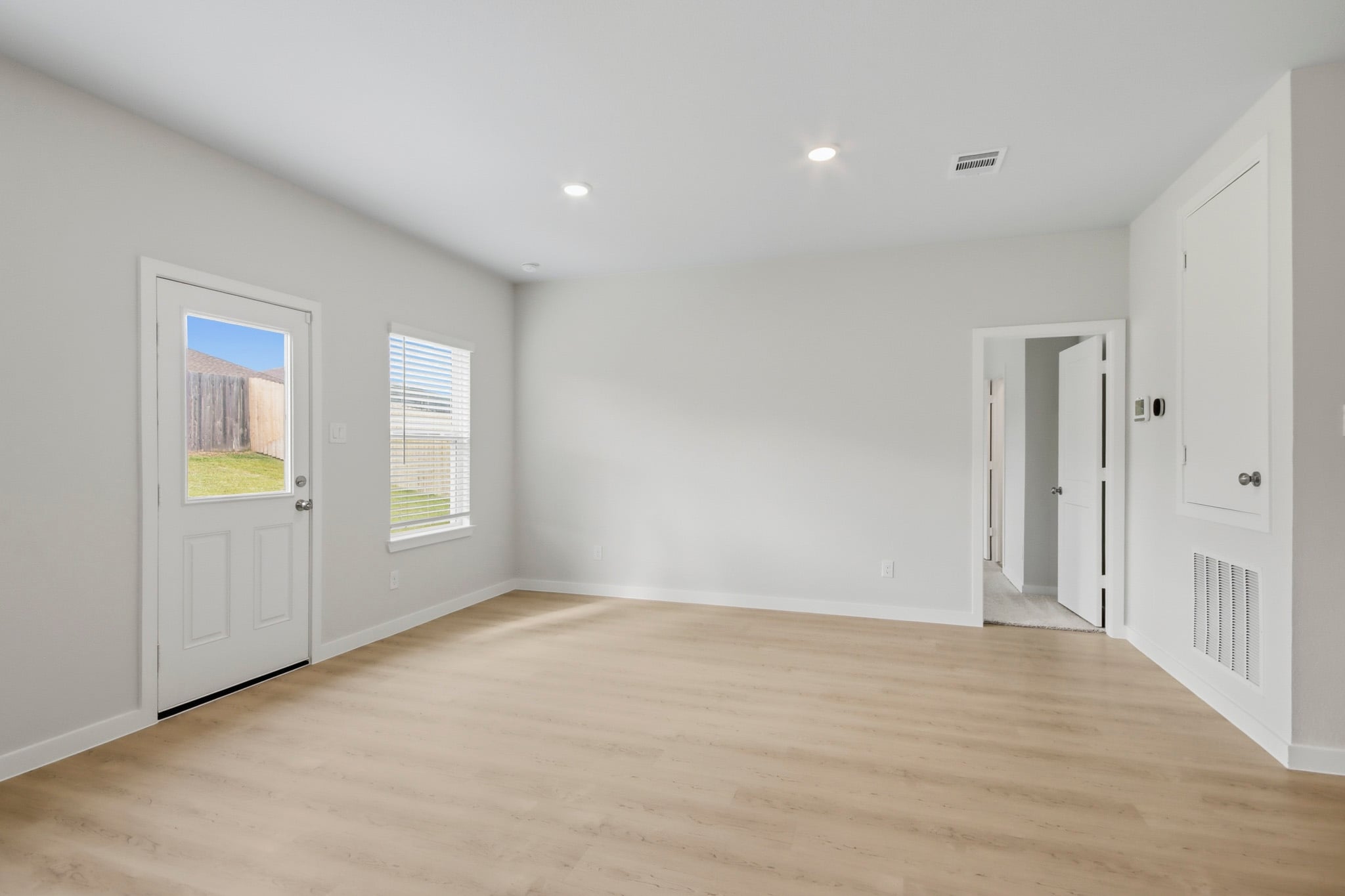 A room with white doors.