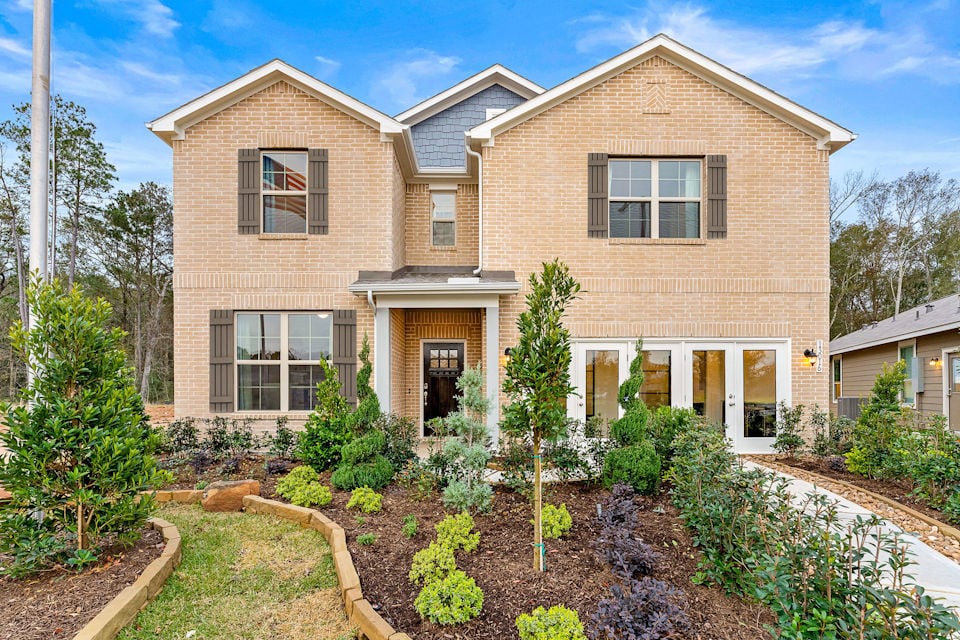 A house with a garden.