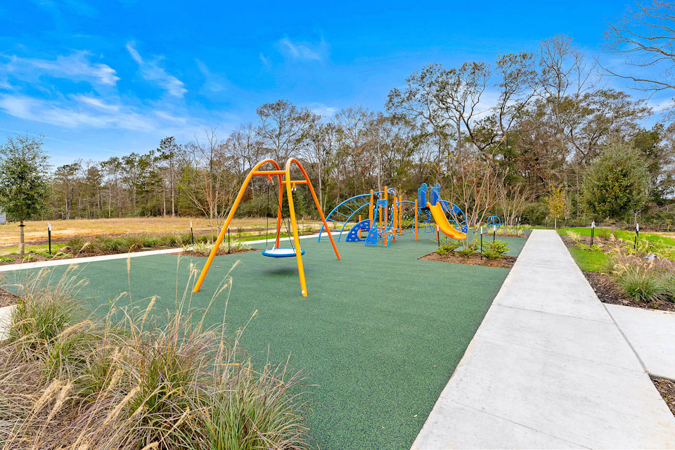 A playground with a slide.