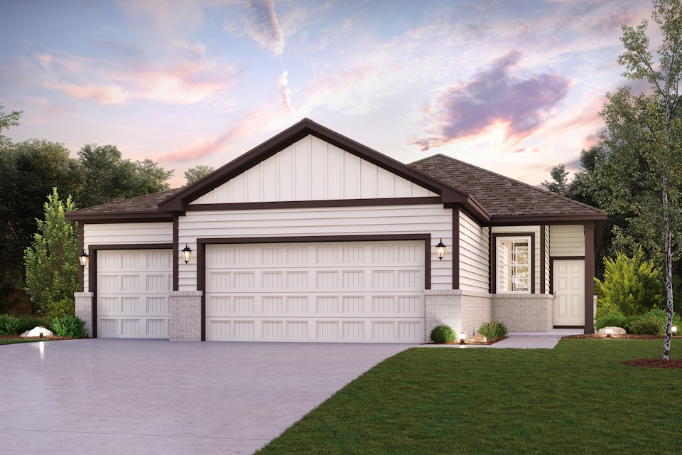 A house with a garage.