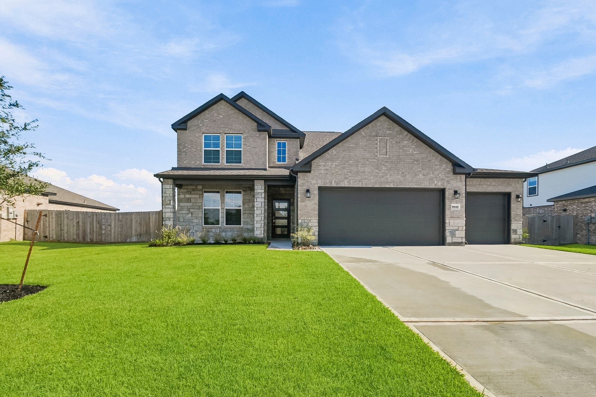 A house with a driveway.