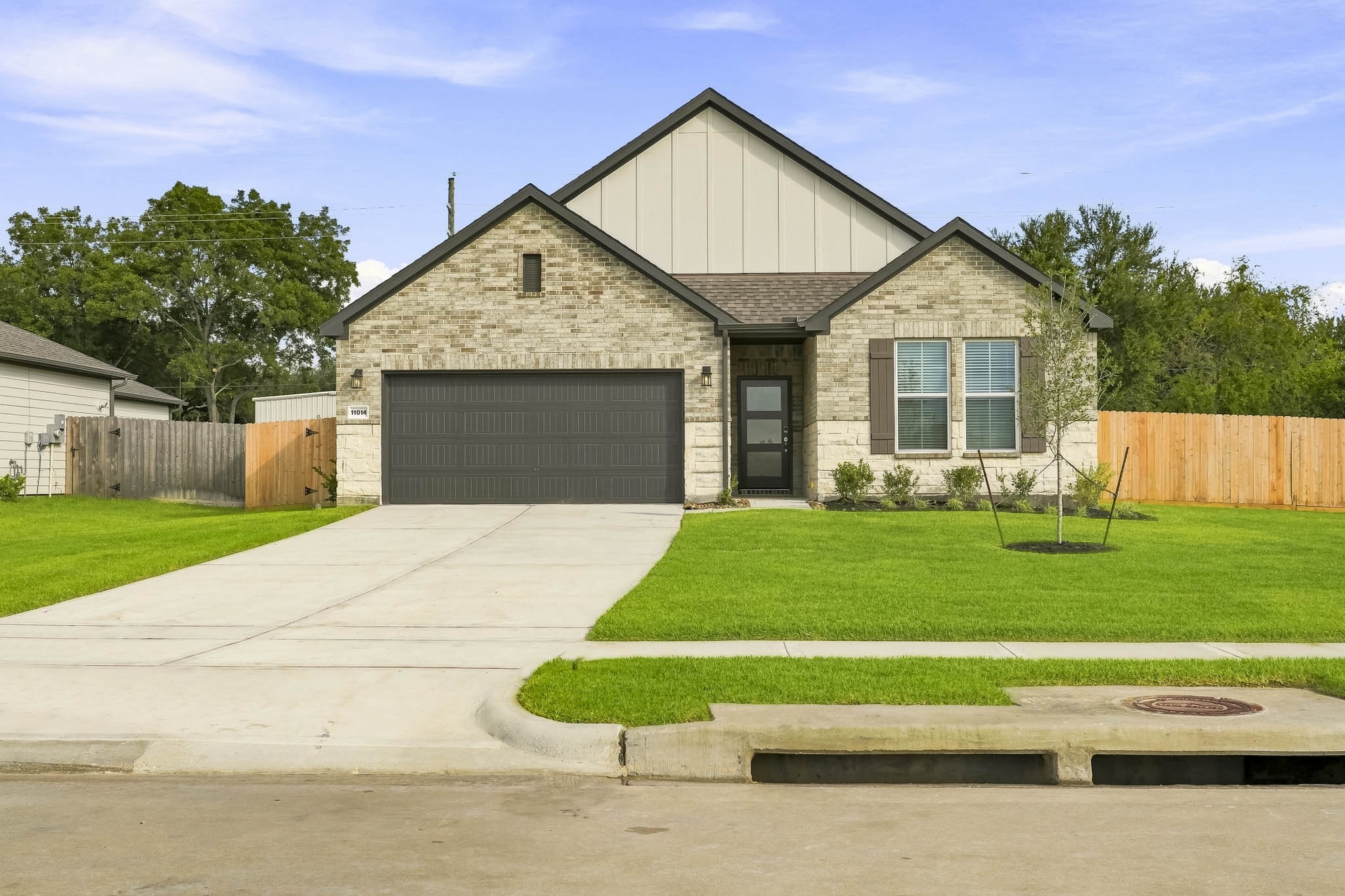A house with a driveway.