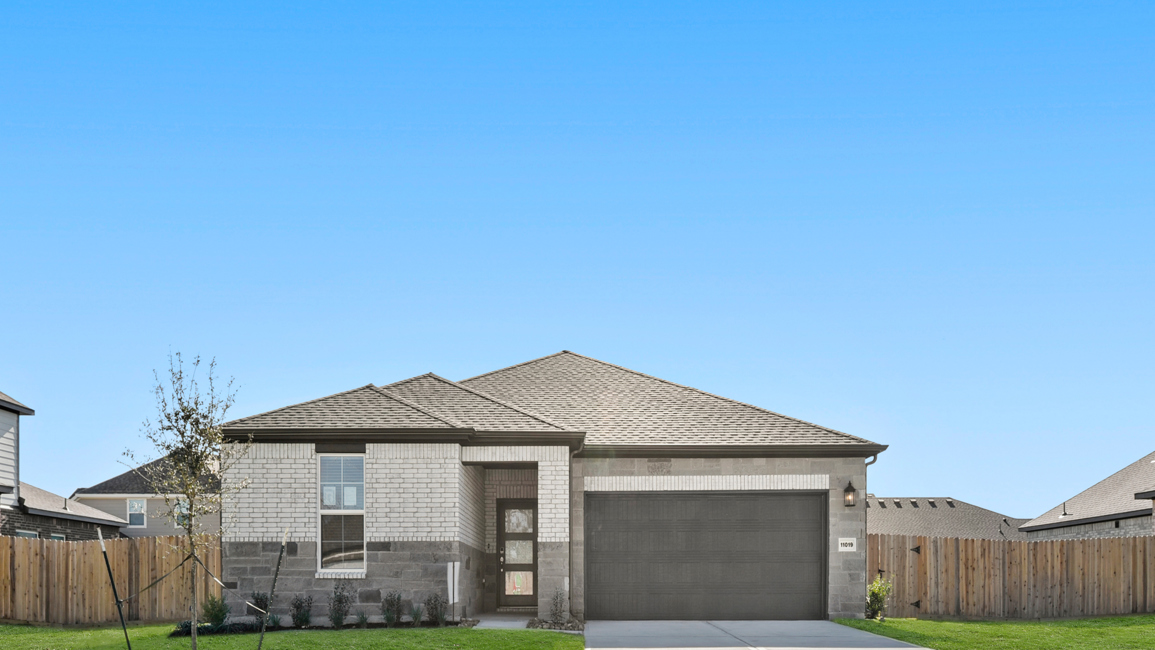 A house with a garage.