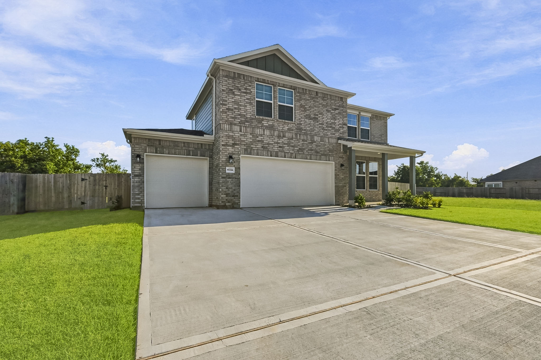 A house with a driveway.