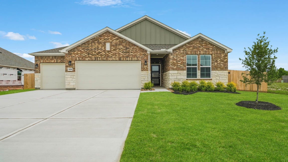 A house with a driveway.