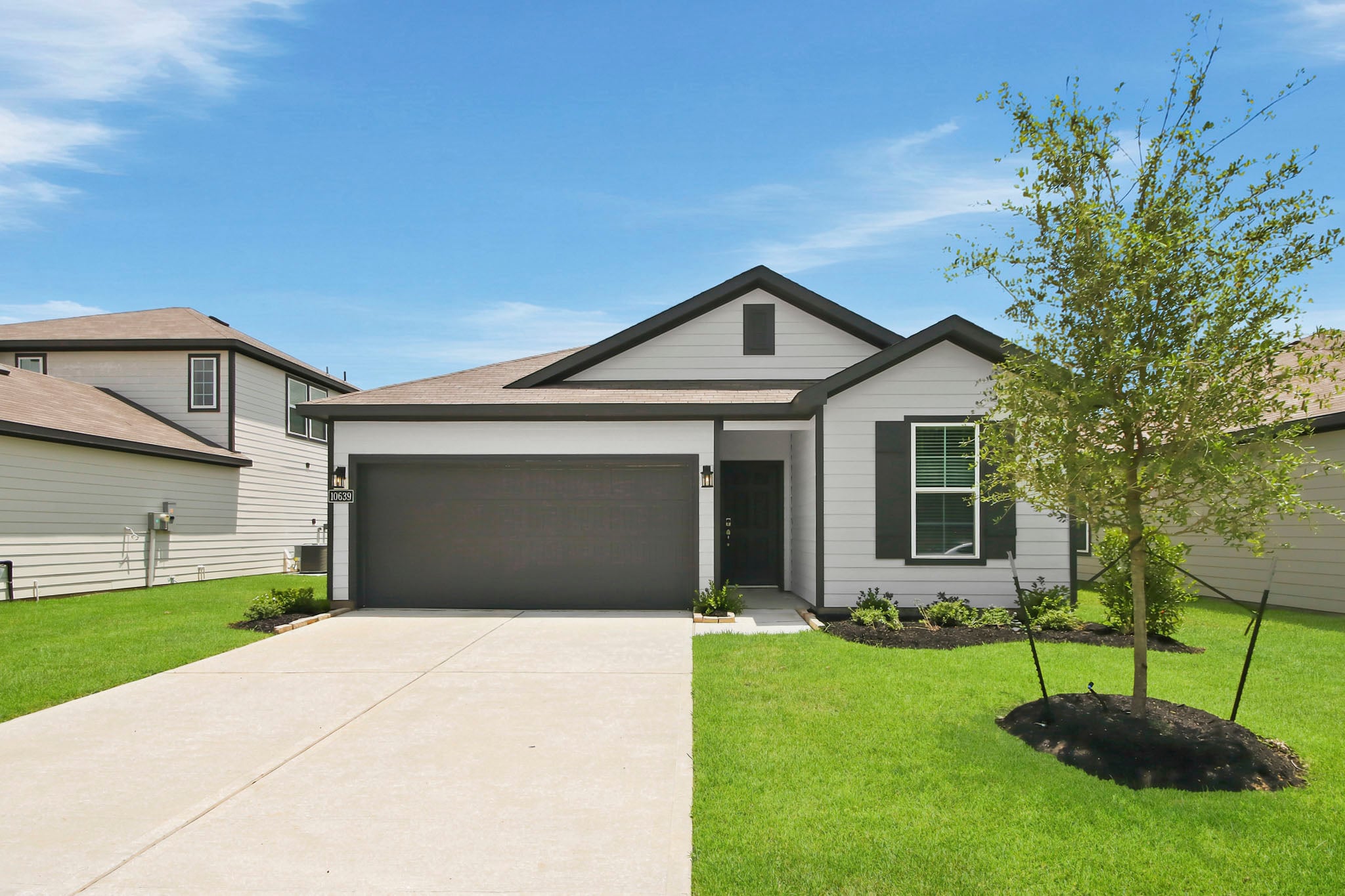 A house with a driveway.