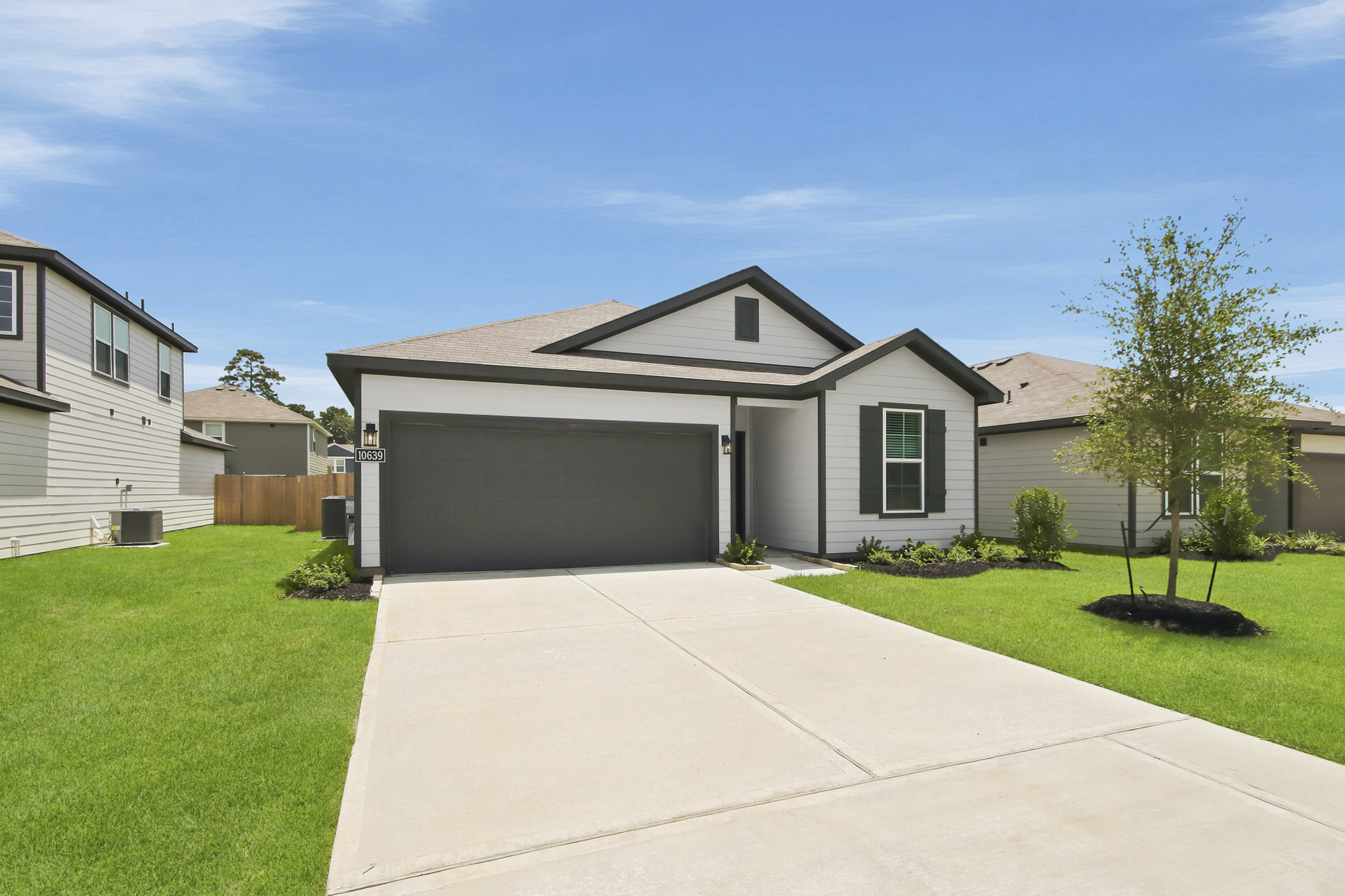 A house with a driveway.
