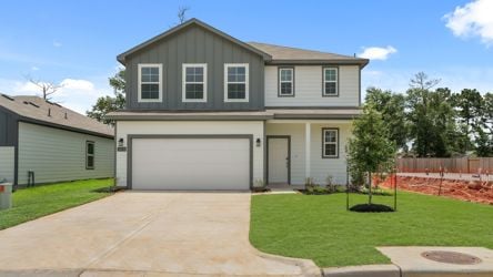 A house with a garage.
