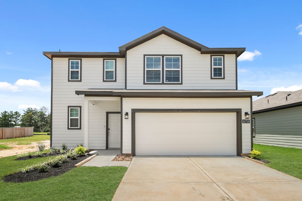 A house with a garage.