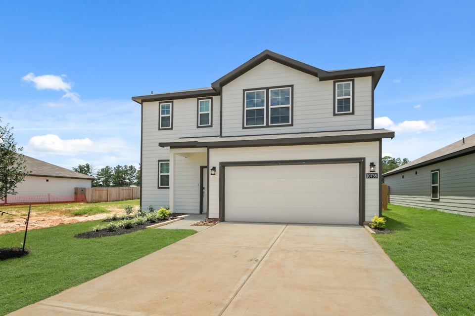 A house with a garage.