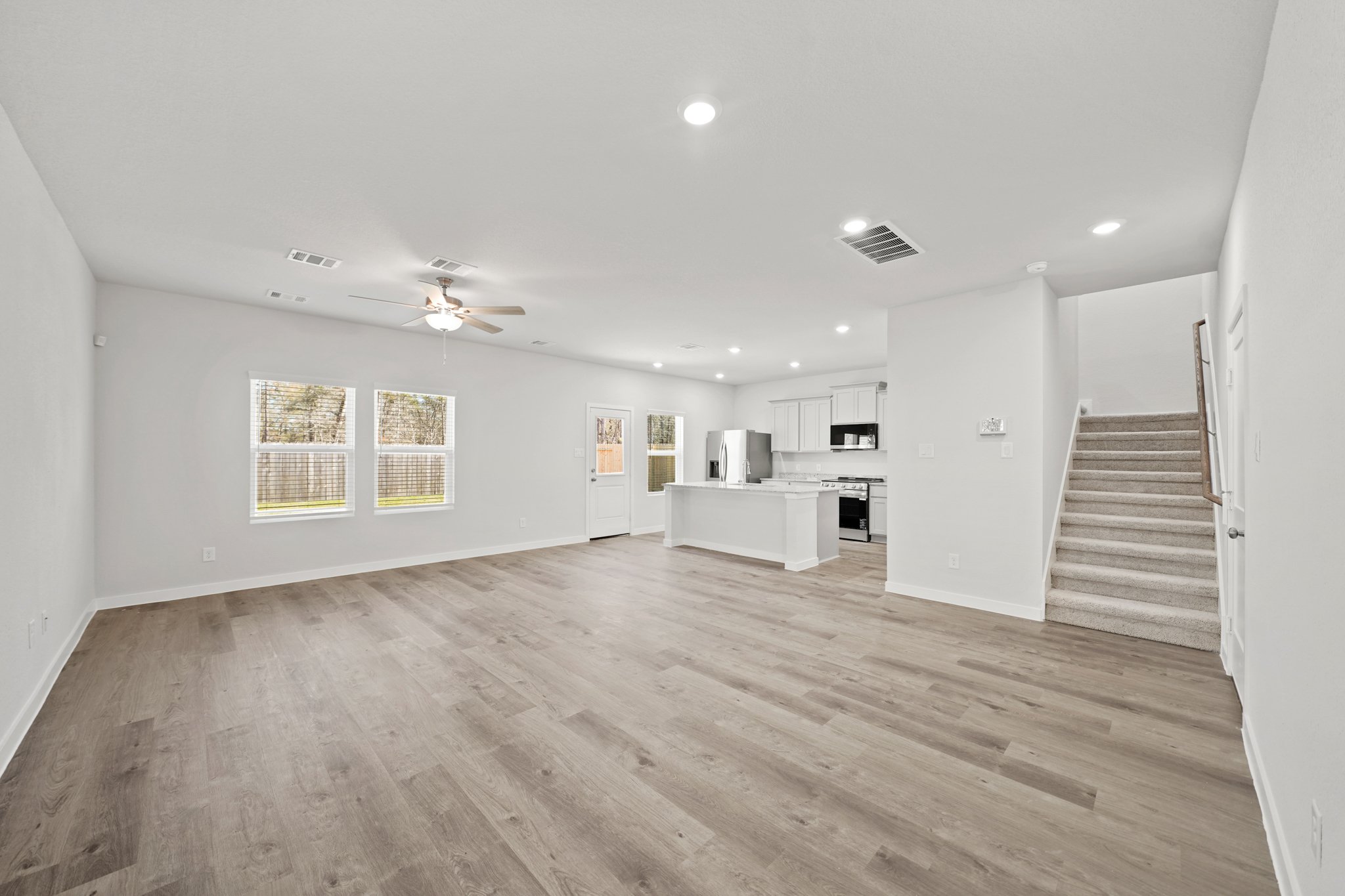 A large empty living room.