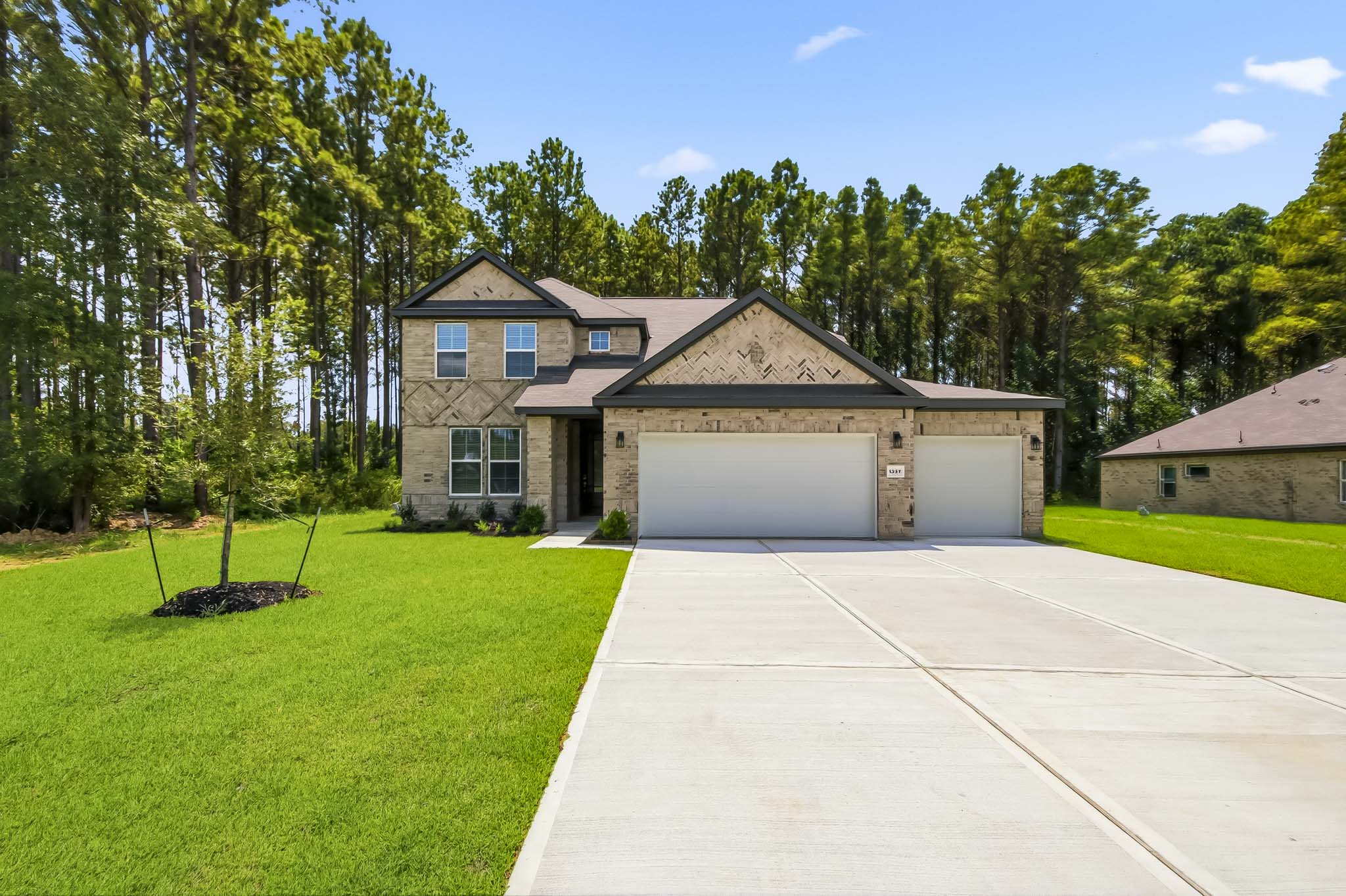 A house with a garage.