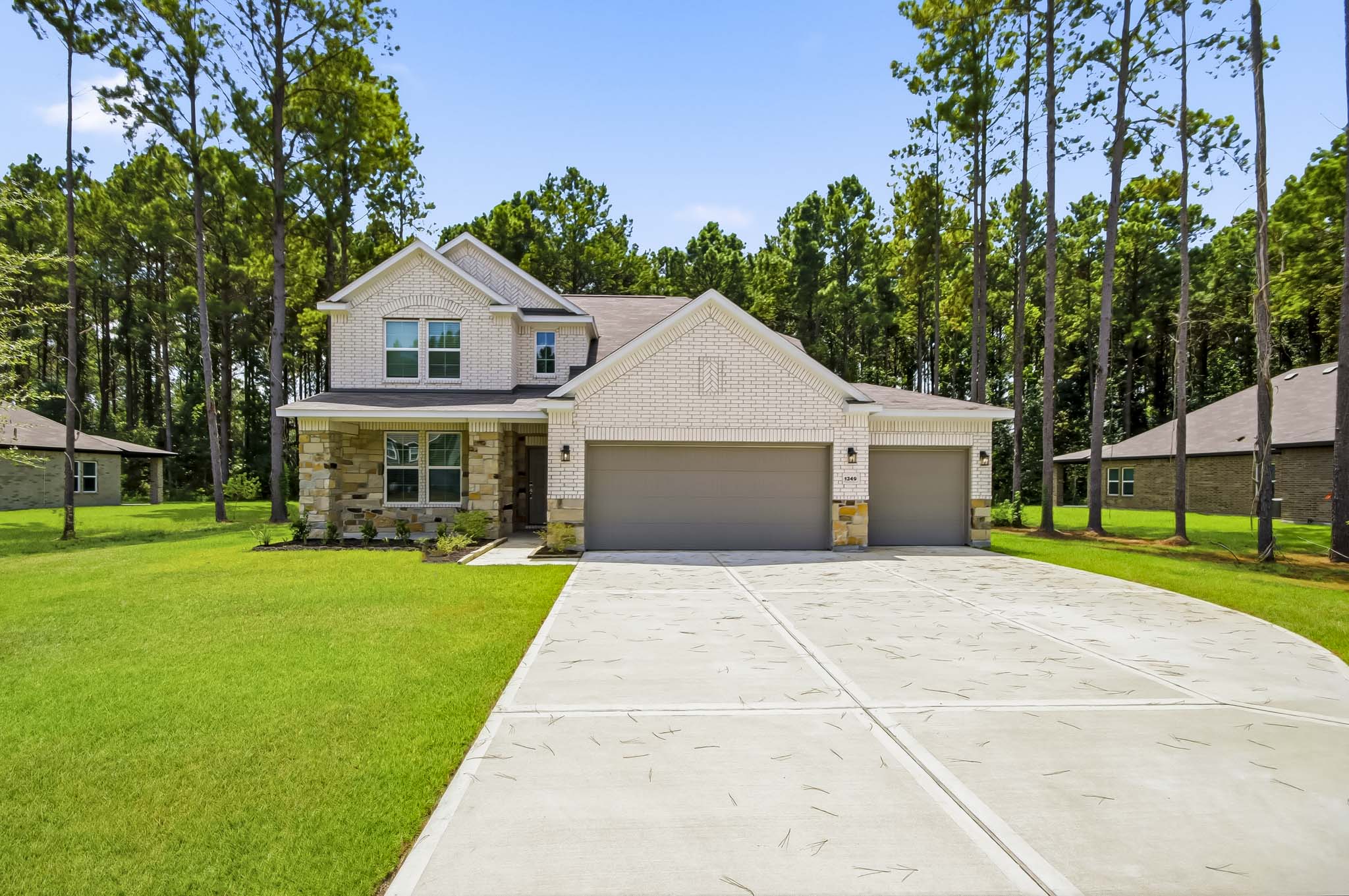 A house with a driveway.