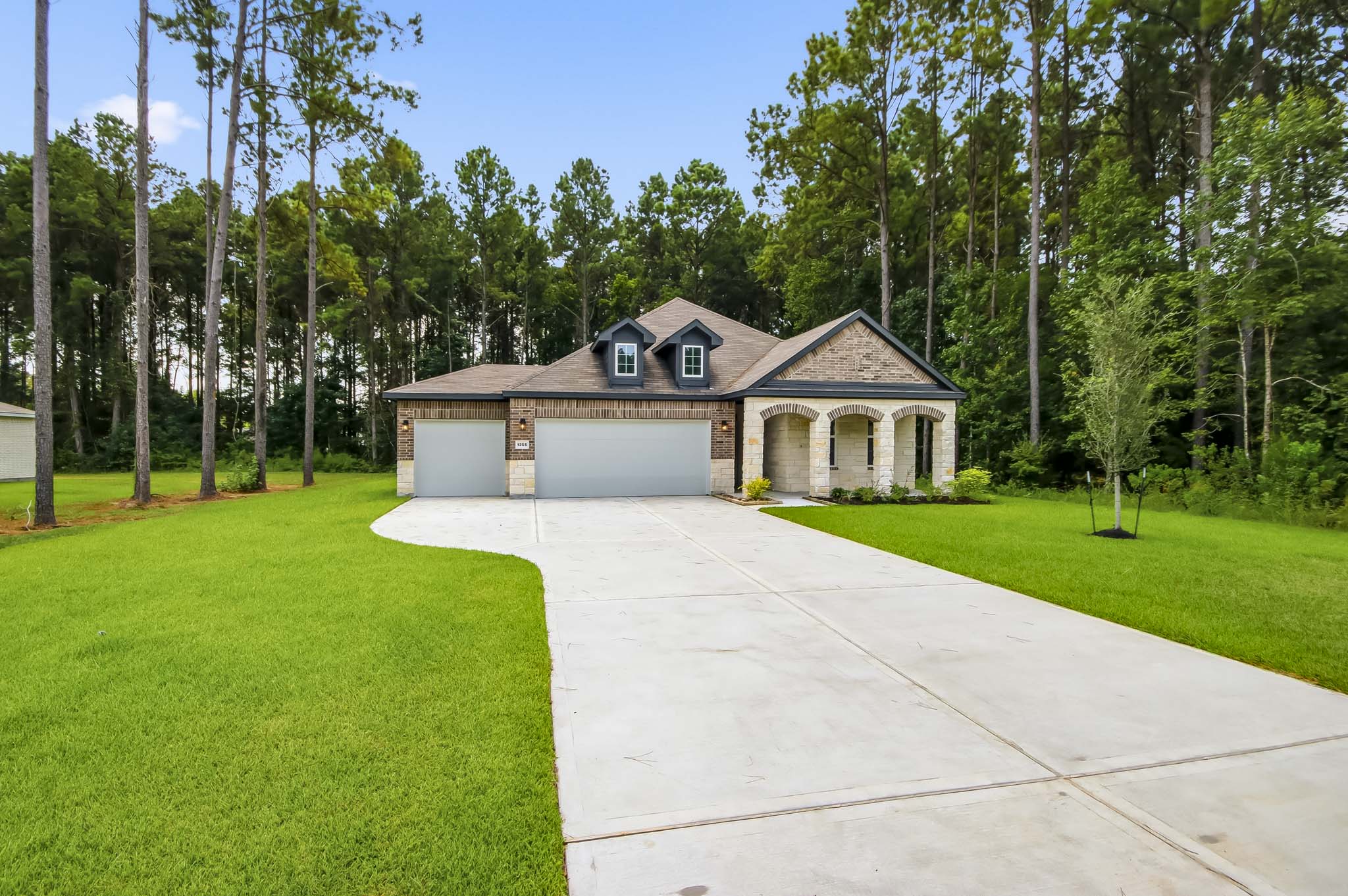 A house with a driveway.