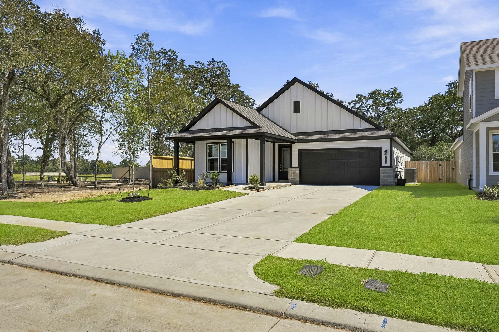 A house with a driveway.